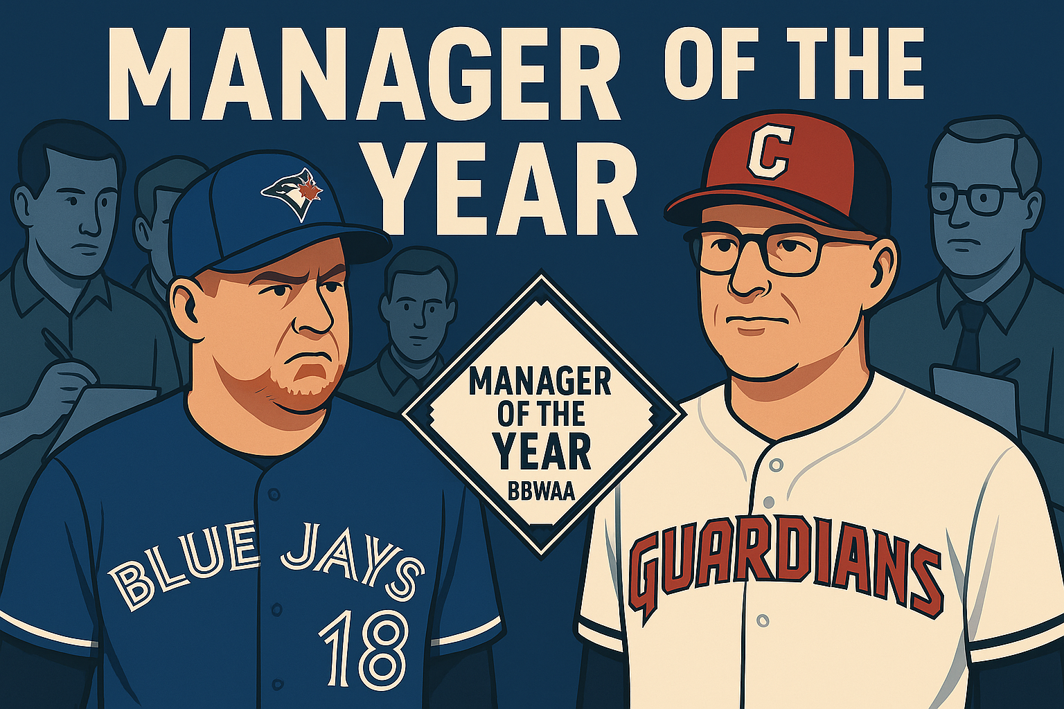 Managers face off AI-generated image